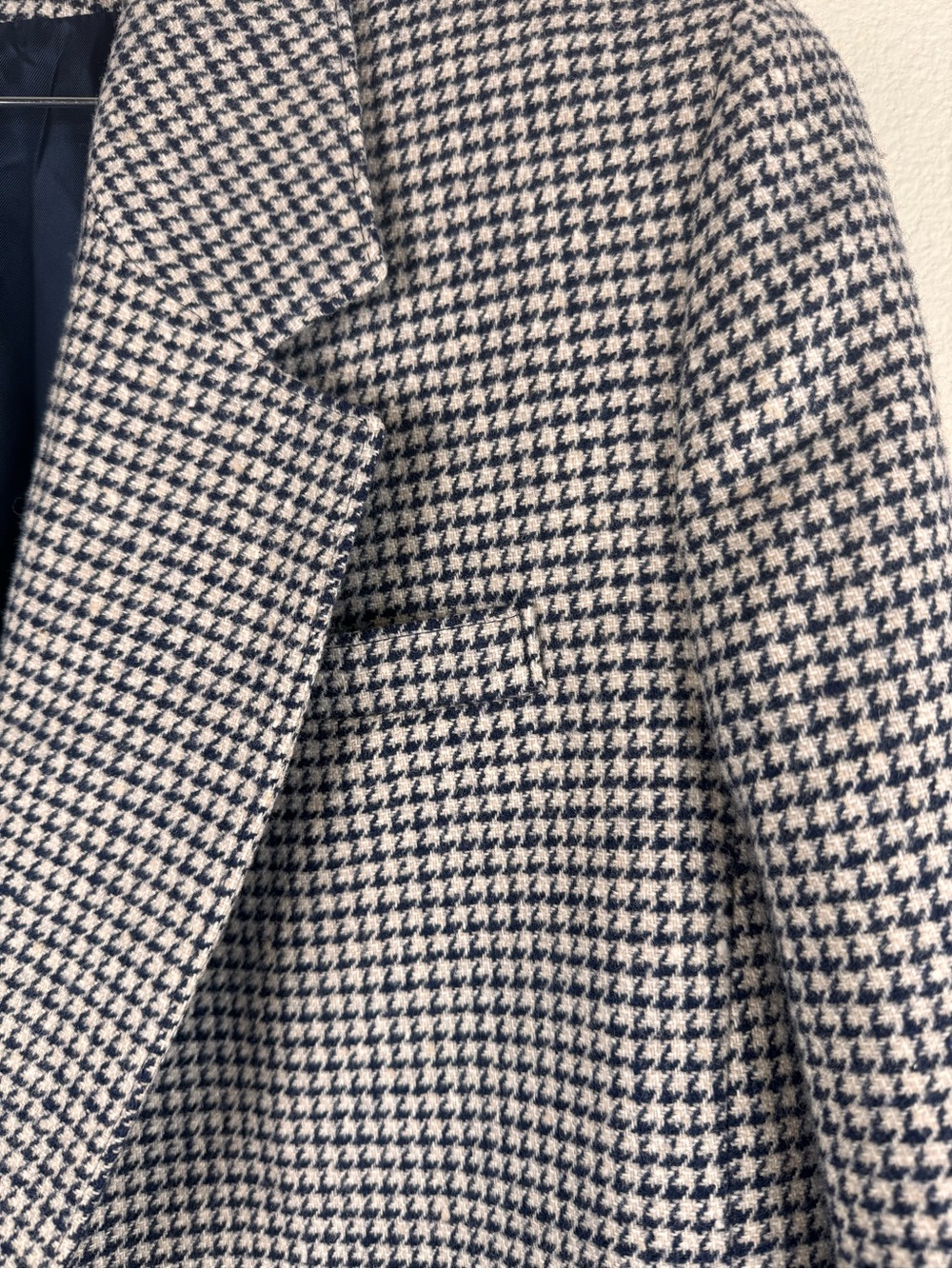 Pendleton Vintage 20W Houndstooth Tweed Wool Blazer Made USA Plus Size